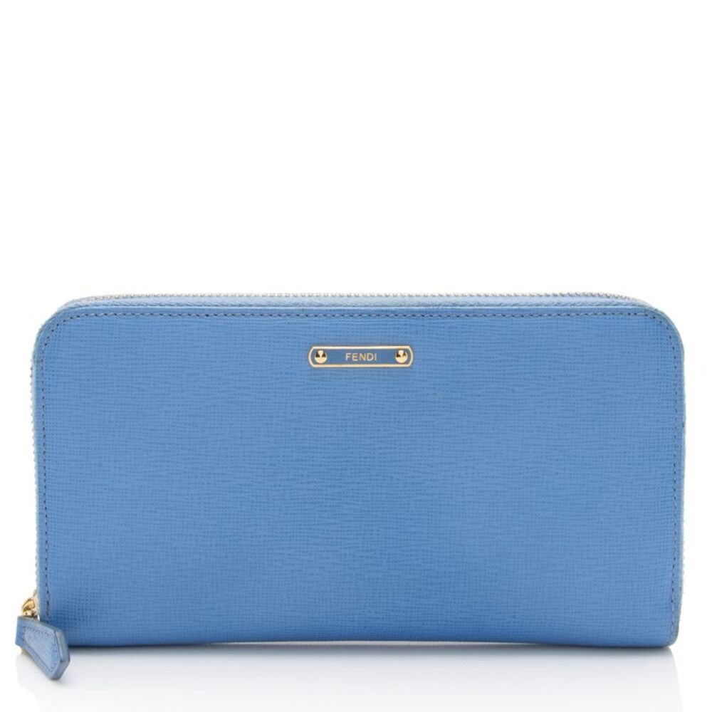 Fendi Vitello Elite Zip Around Wallet